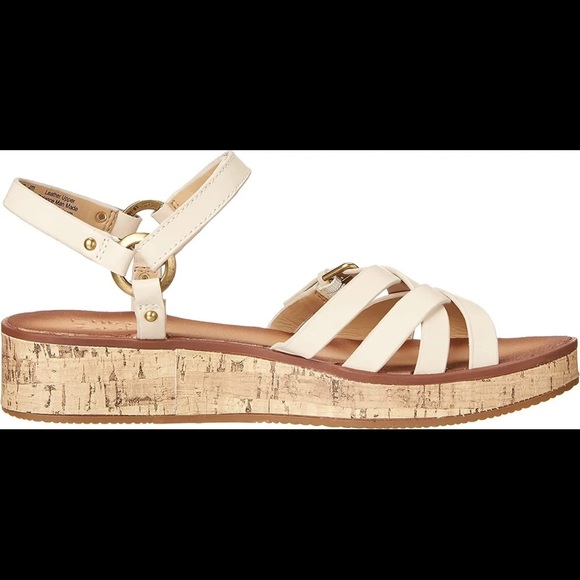 NATURALIZER Womens Porcelain Platform Georgette Wedge Leather Sandals 7.5 M - Picture 6 of 7